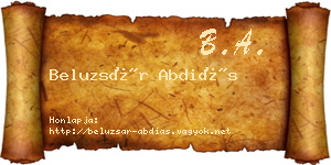 Beluzsár Abdiás névjegykártya